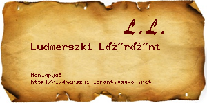 Ludmerszki Lóránt névjegykártya